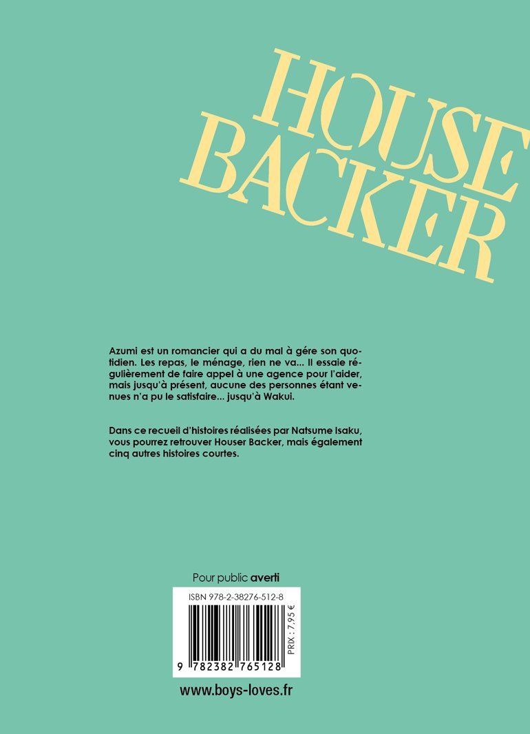 House backer - Livre (Manga) - Yaoi - Hana Collection