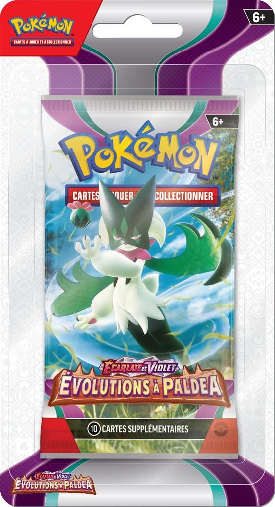 Pokémon JCC - Écarlate et Violet - Pack de Booster Blister Évolutions à Paldea (1 Booster aléatoire) - flash vidéo