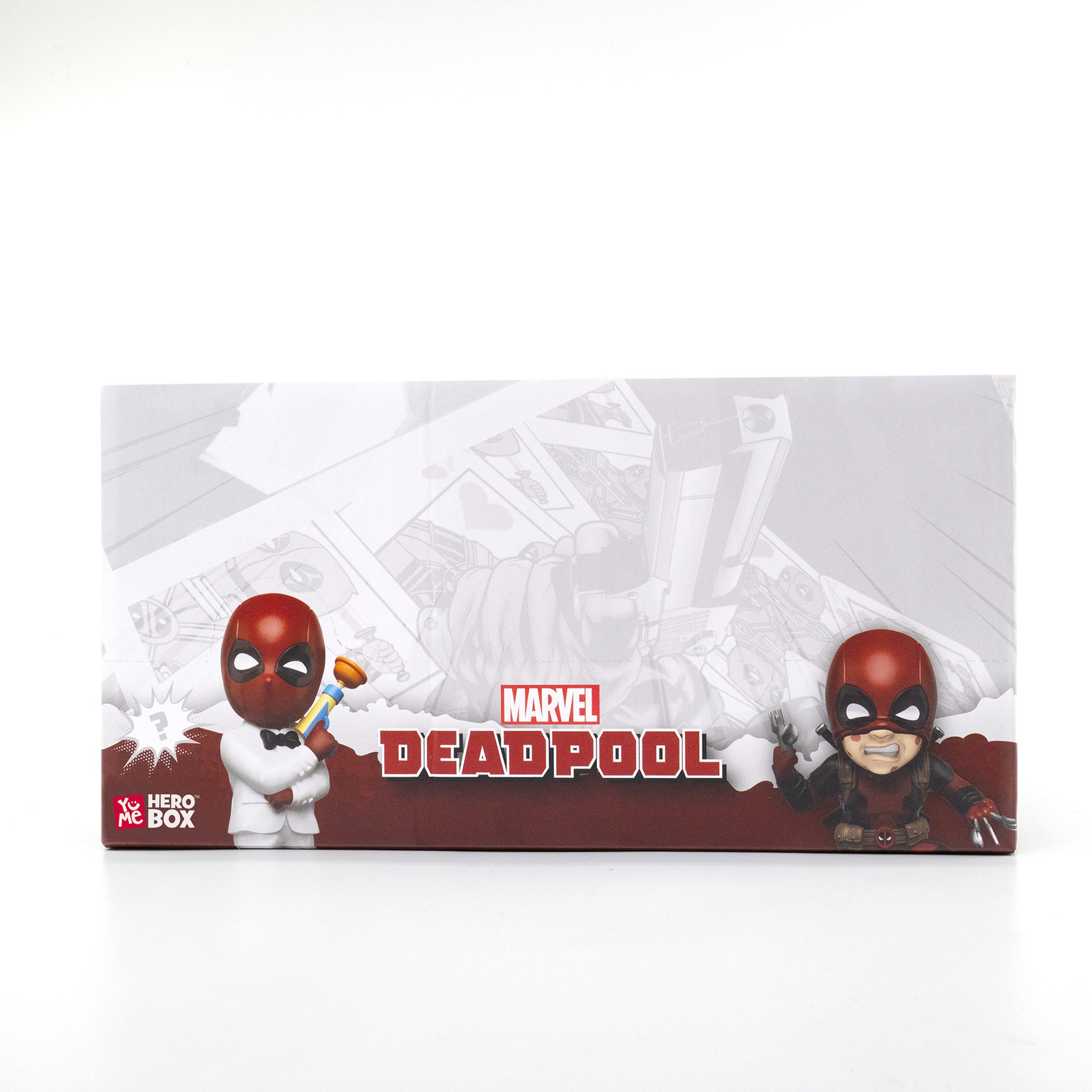 YuMe Hero Box Action Series - Display blind box de figurines Deadpool 8cm (12 unités)