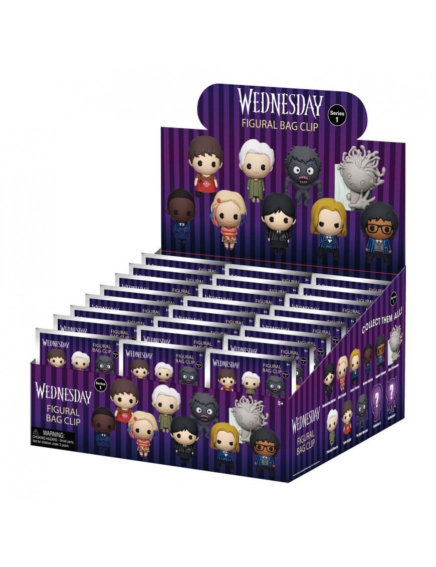 Mercredi - Assortiment en blind box de figurines de sac de collection Mercredi en mousse (Série 1) (24 pcs) - flash vidéo