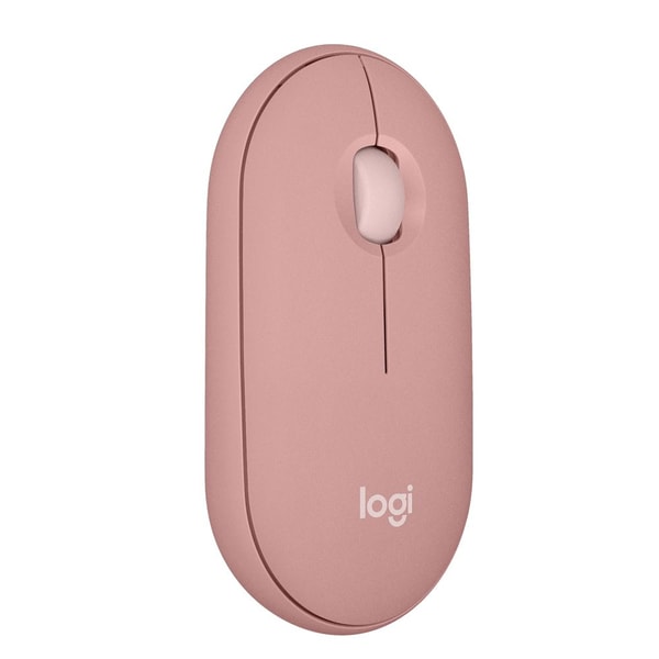 Logitech M350 Souris sans fil Bluetooth Pebble Mouse 2 - Rose - flash vidéo