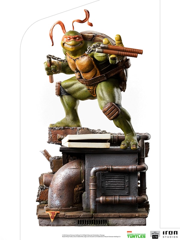 Iron Studios - BDS Arts Scale 1/10 - Teenage Mutant Ninja Turtles - Michelangelo Statue 26cm - flash vidéo