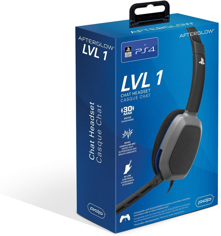 PDP - Casque de jeu stéréo filaire LVL1 Afterglow pour PS4