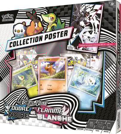 Pokémon JCC : Collection poster Unys Écarlate et Violet - EV 10.5 Foudre Noire et Flamme Blanche