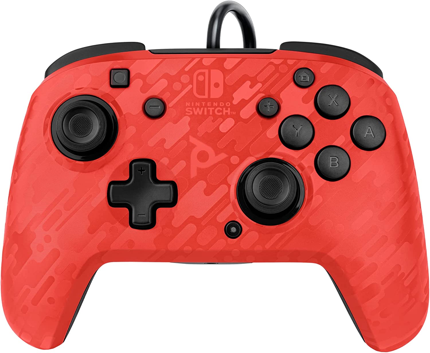 PDP - Manette filaire Faceoff Deluxe+ Audio Rouge camouflage pour Nintendo Switch et Switch OLED