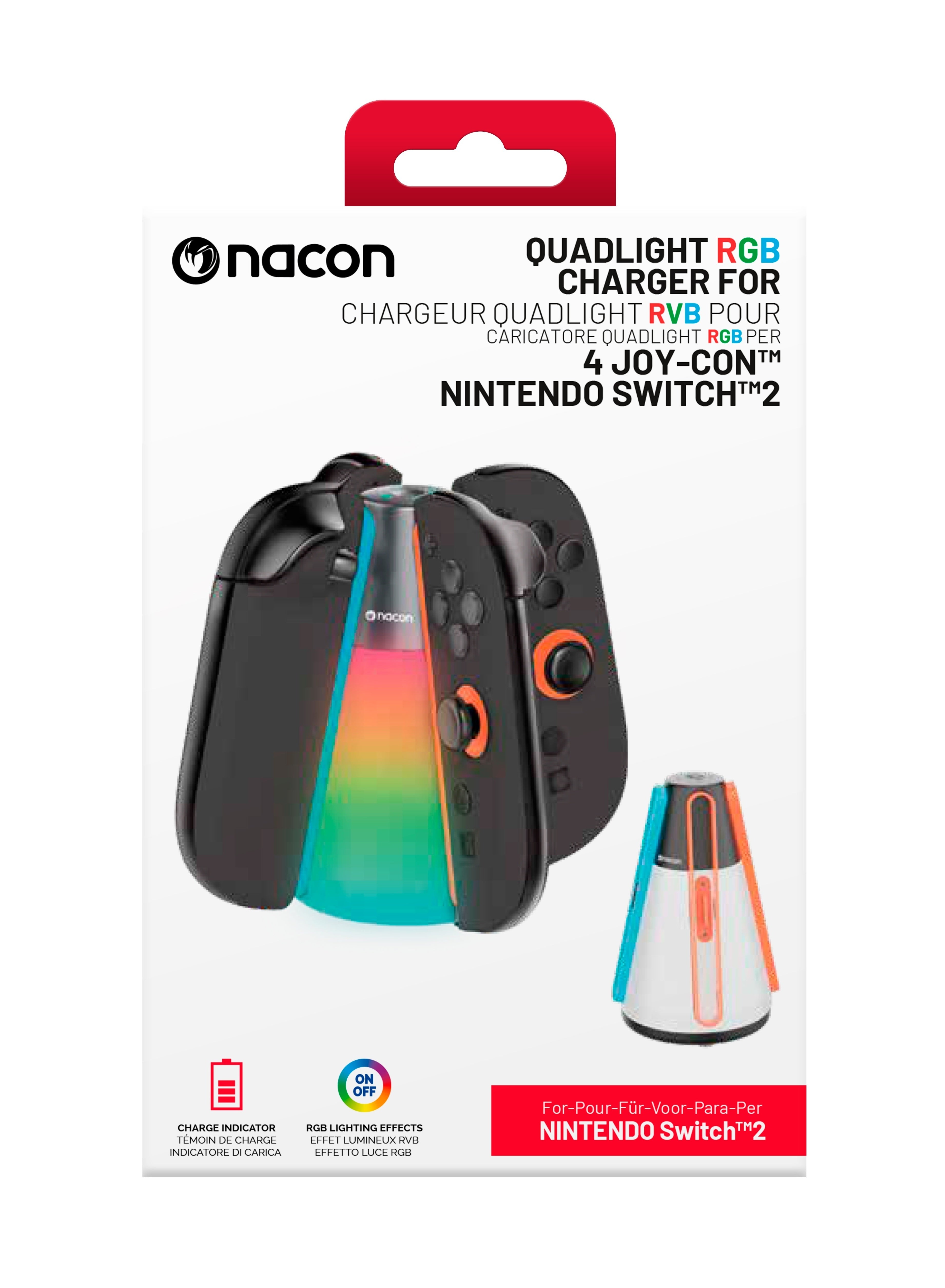 Chargeur Quadlight RVB pour 4 Joy-Con Nintendo Switch 2