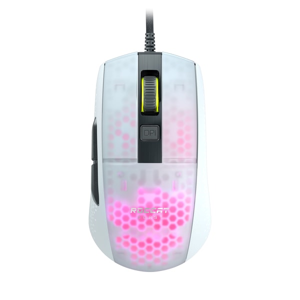 Roccat - Souris de jeu filaire optique ultralégère Burst Pro Blanche - flash vidéo