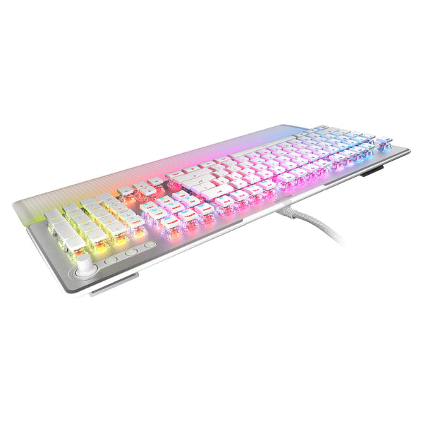 Roccat - Clavier de jeu RGB optique Vulcan II Max Blanc - Disposition Qwerty US - flash vidéo