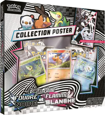 Pokémon JCC : Collection poster Unys Écarlate et Violet - EV 10.5 Foudre Noire et Flamme Blanche