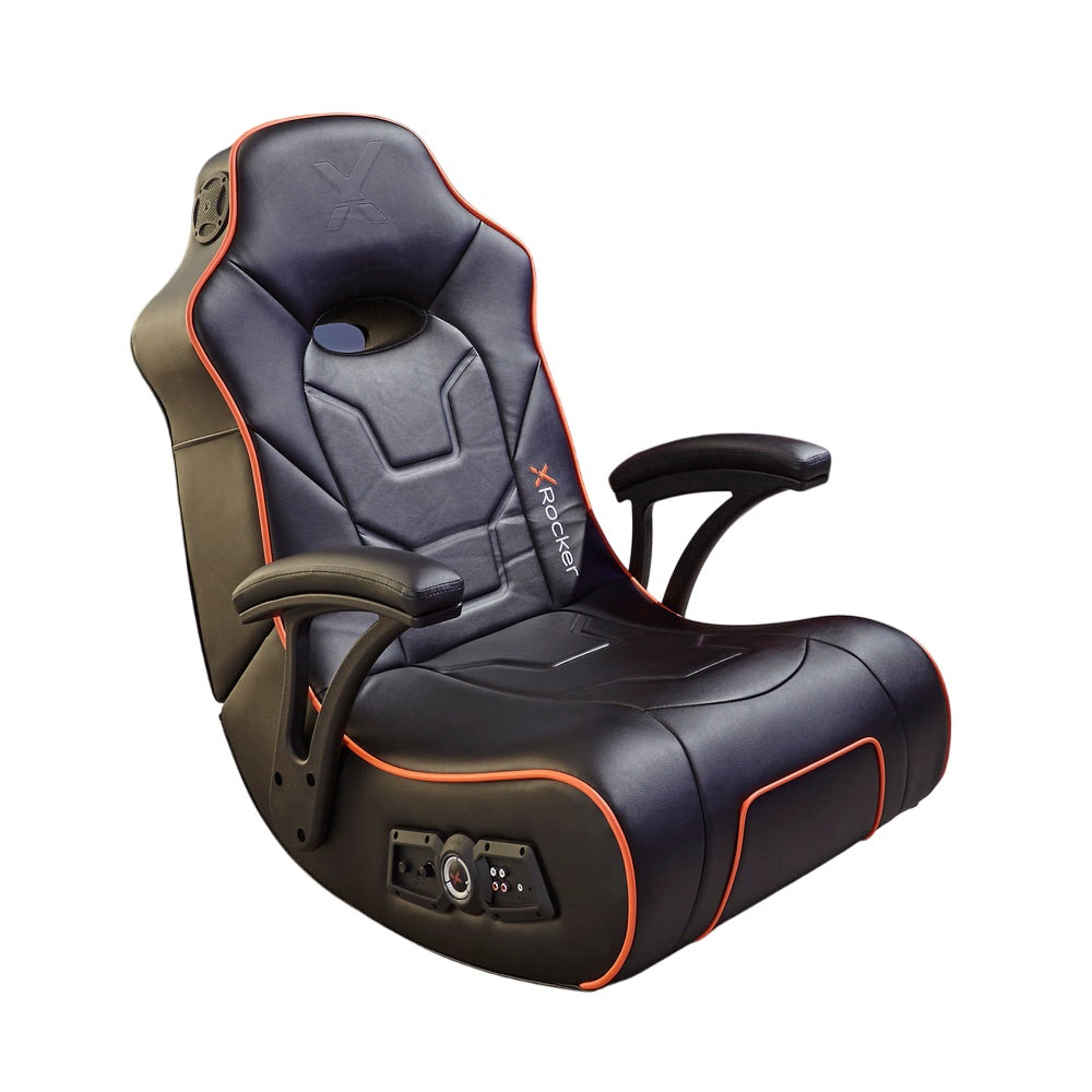 X Rocker - G-Force Sport 2.1 Chaise de jeu audio stéréo avec caisson de basses - Noir et Orange - flash vidéo