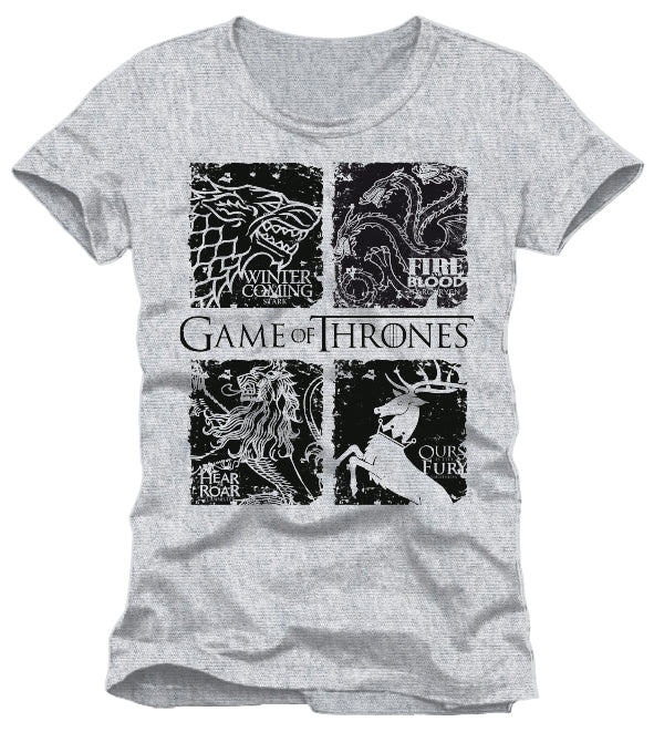 Game of Thrones - Houses Black Sigil Grey T-Shirt - L