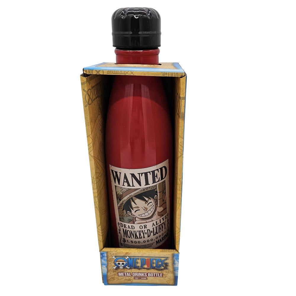 One Piece - Bouteille d'eau en métal Wanted Luffy 540ml - flash vidéo