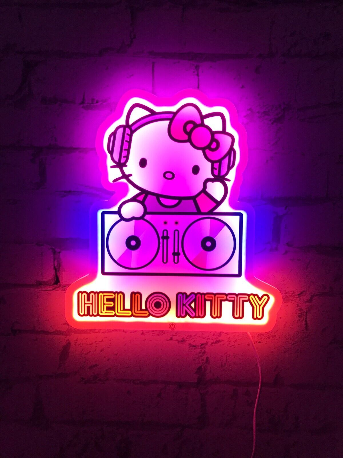 Hello Kitty - Applique murale néon Hello Kitty DJ