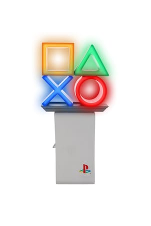 Cable Guys Ikon - Sony - Playstation Heritage Logo Support Lumineux Chargeur pour Téléphone et Manette (Sans Batterie)