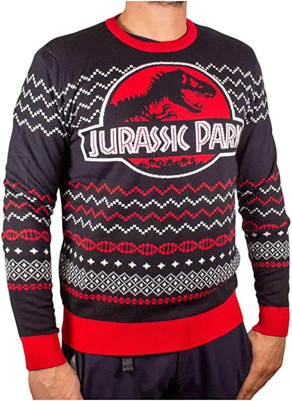 Jurassic Park - Ugly Jurassic Logo Christmas Sweater S