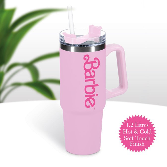 Barbie - Mug de voyage XL Multiway avec paille 1200ml - flash vidéo