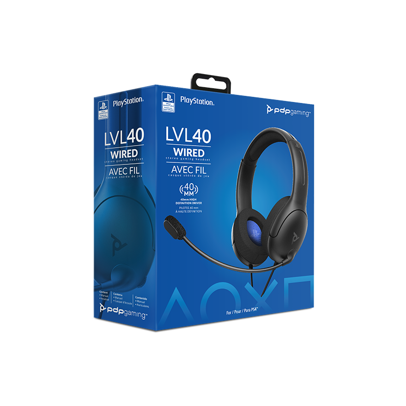 PDP - Casque de jeu stéréo filaire Airlite Noir pour PS5, PS4 et Windows 10/11