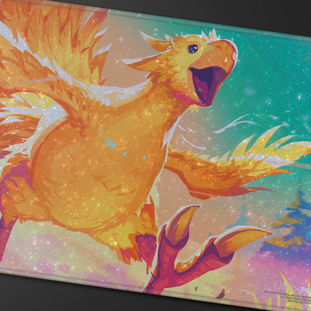 Ultra Pro - Magic: The Gathering - Universes Beyond: Final Fantasy - Tapis de jeu Holofoil Premium Traveling Chocobo Yellow