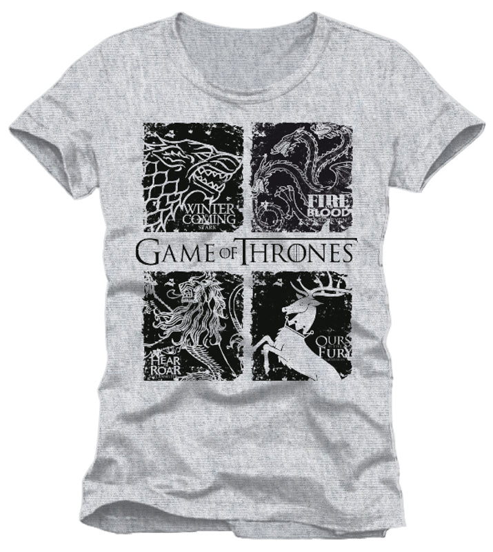 Game of Thrones - Houses Black Sigil Grey T-Shirt - XL