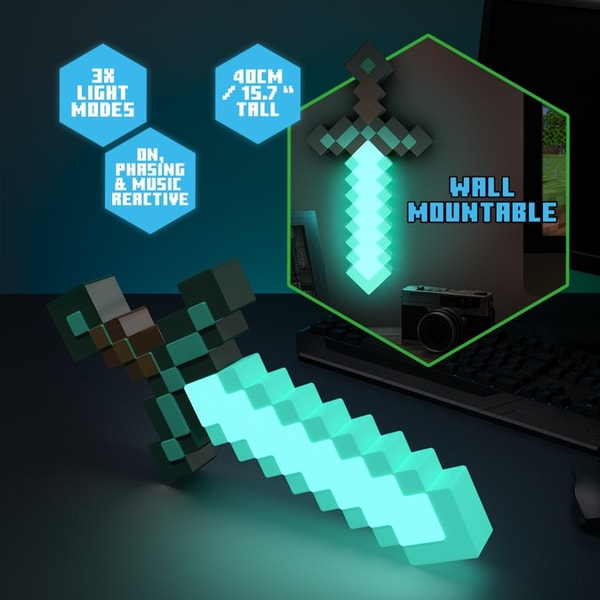 Mojang Studios - Minecraft - Lampe Epée de Diamant - flash vidéo