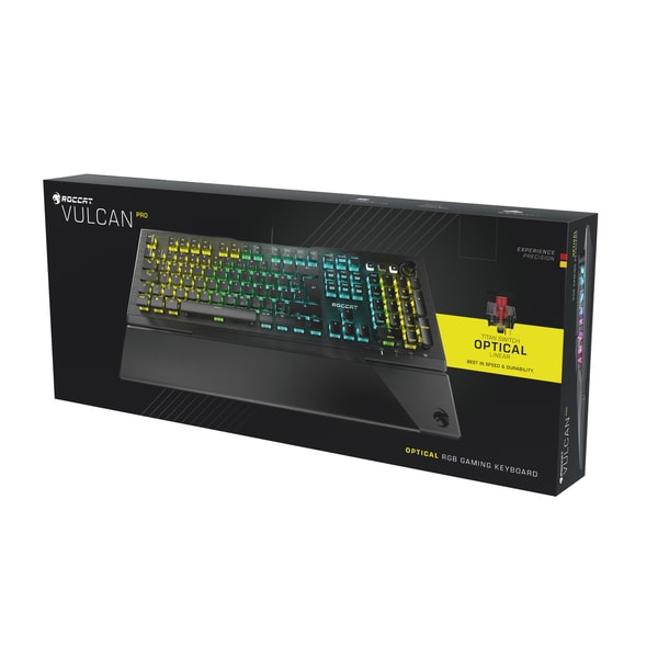 Roccat - Clavier de jeu mécanique optique Vulcan Pro AIMO avec éclairage RGB - Disposition AZERTY française - flash vidéo