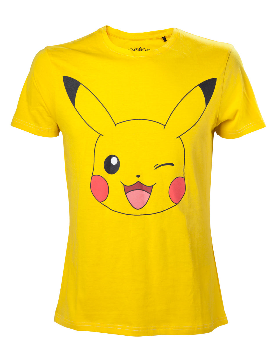 Pokémon - Pikachu Winking Yellow T-Shirt - L