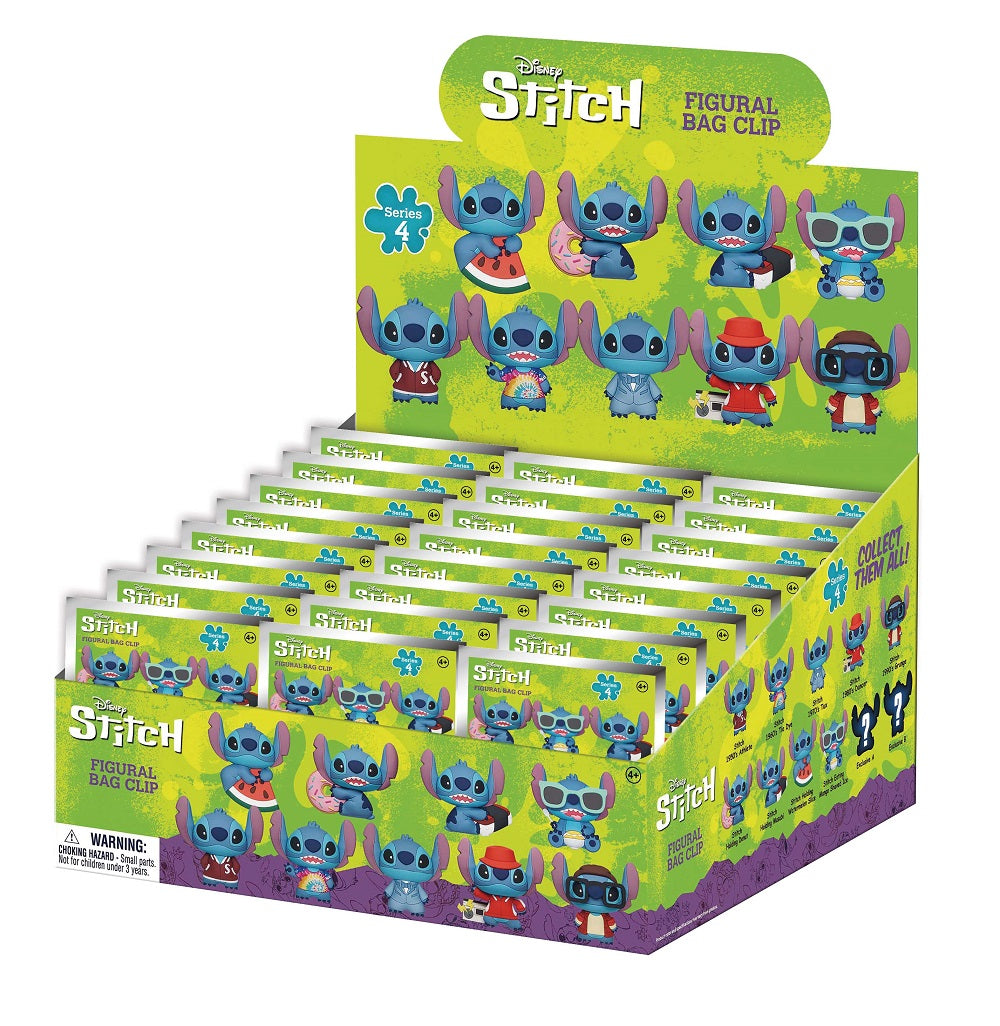 Disney - Lilo et Stitch - Assortiment en blind box de figurines de sac de collection en mousse (Série 4) (24 pcs) - flash vidéo