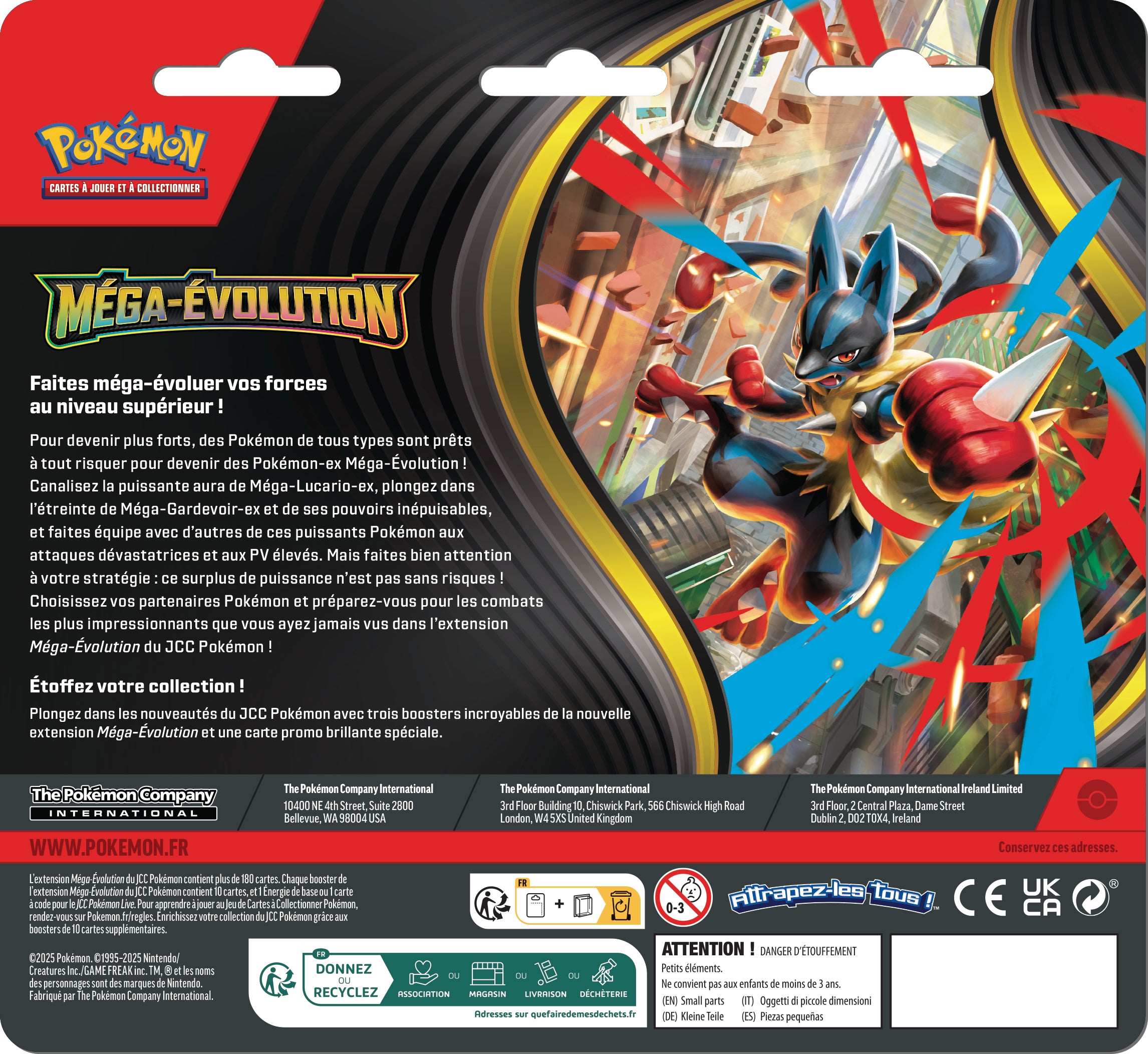 Pokémon JCC - Méga-Évolution - Pack Blister de 3 Boosters ME01 Akwakwak ou Psykokwak (1 Blister aléatoire)