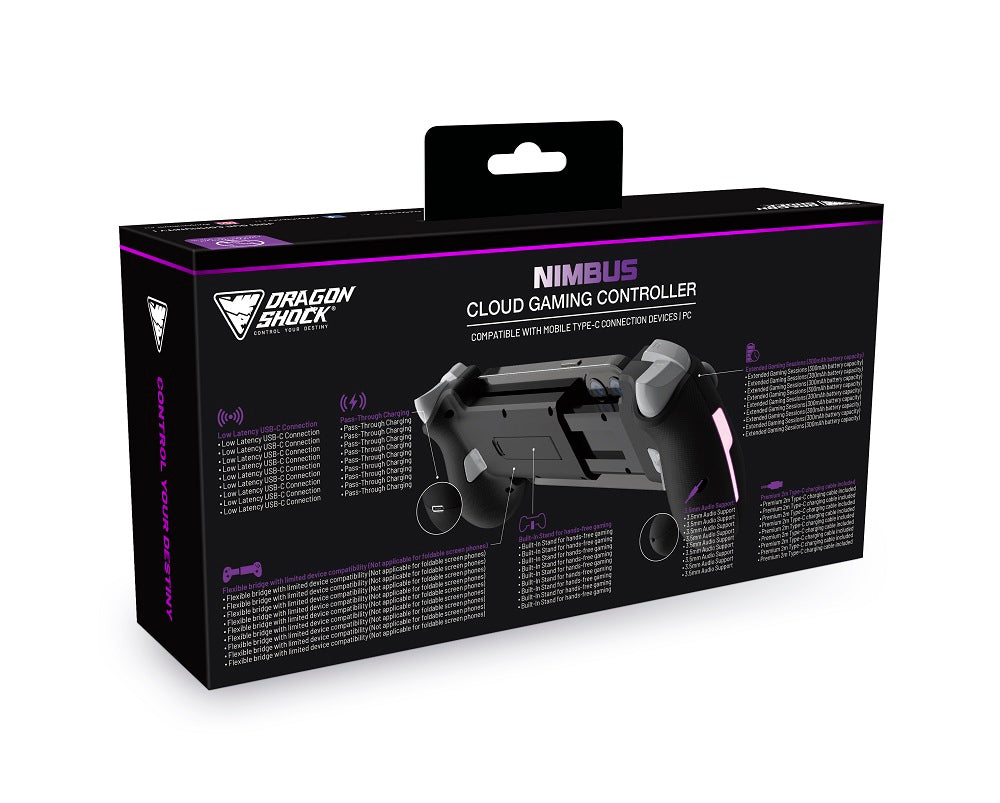 DragonShock - Nimbus - Manette sans fil Bluetooth Noire pour Mobile