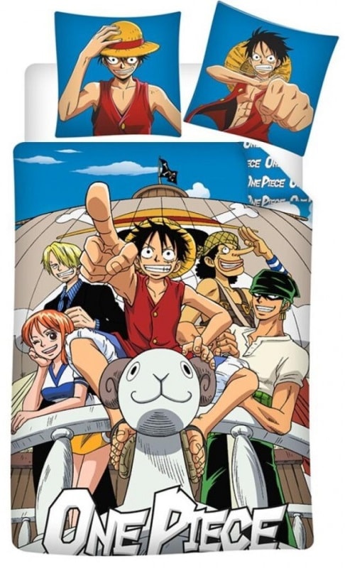 One Piece - Housse de couette en polycoton Team 5 (140x200cm + 65x65cm) - flash vidéo