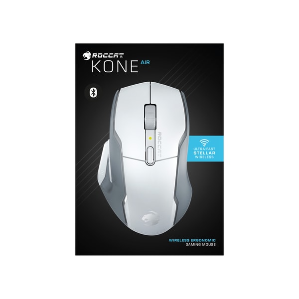 Roccat - Souris de jeu optique ergonomique sans fil Kone Air Blanche - flash vidéo