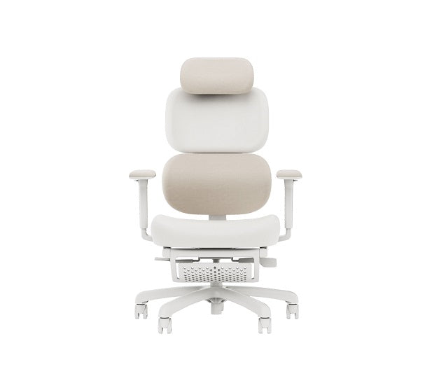 TGIF Gaming - Chaise de bureau ergonomique avec repose-pieds MUSE Ivoire et Blush