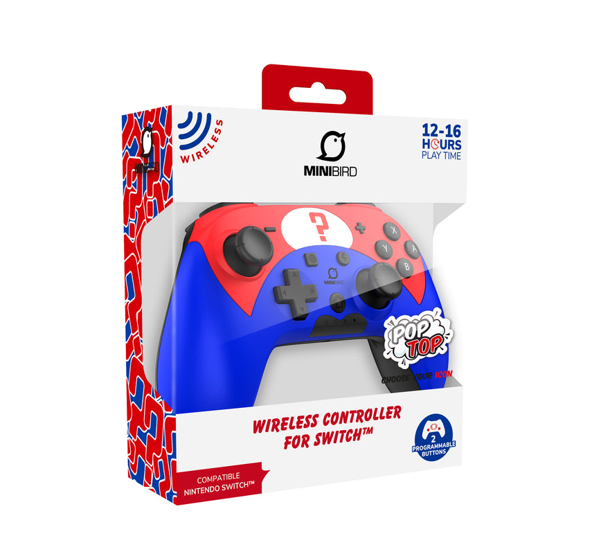 Minibird Pop Top - Manette sans fil Bluetooth "La Question" pour Nintendo Switch
