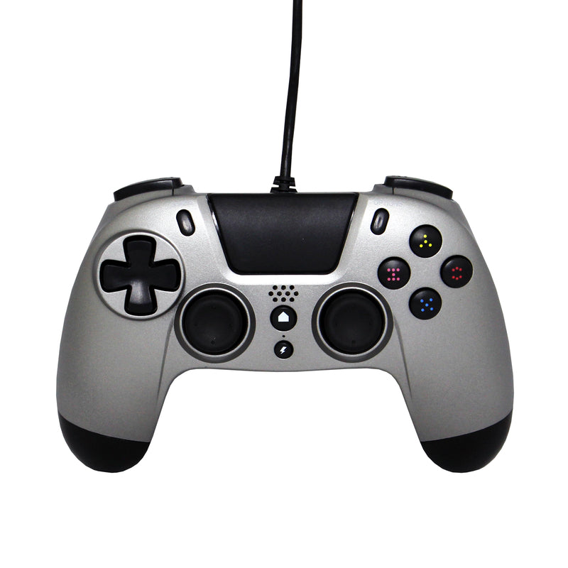 Gioteck - Manette filaire premium avec port mini-jack VX4 Gris Titane pour PS4 et PC