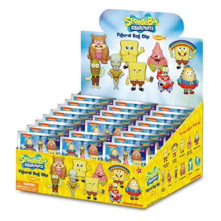 Nickelodeon - Assortiment en blind box de figurines de sac de collection Bob l'éponge en mousse (Série 5) (24 pcs)