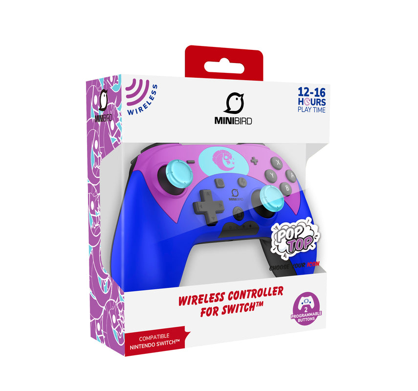 Minibird Pop Top - Manette sans fil Bluetooth "La Licorne" pour Nintendo Switch