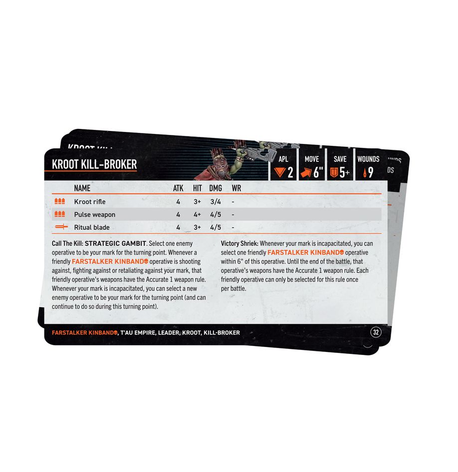Kill Team: Farstalker Kinband – Datacards (Anglais) - flash vidéo