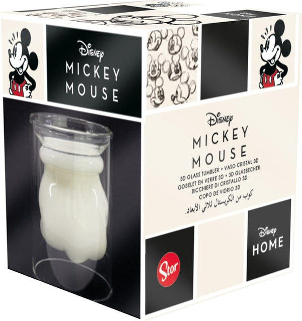 Disney - Gobelet en verre 3D Gant de Mickey Mouse - 270ml - flash vidéo