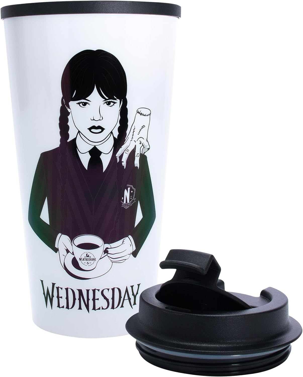 Mercredi - Mug de voyage isotherme compact en inox 450ml - flash vidéo