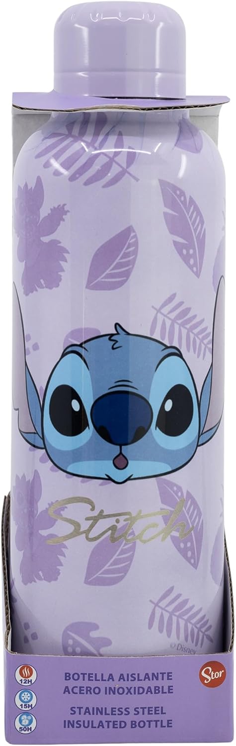 Stor - Disney - Lilo et Stitch - Bouteille Isotherme en Acier Inoxydable 515ml "Stitch Palmiers"