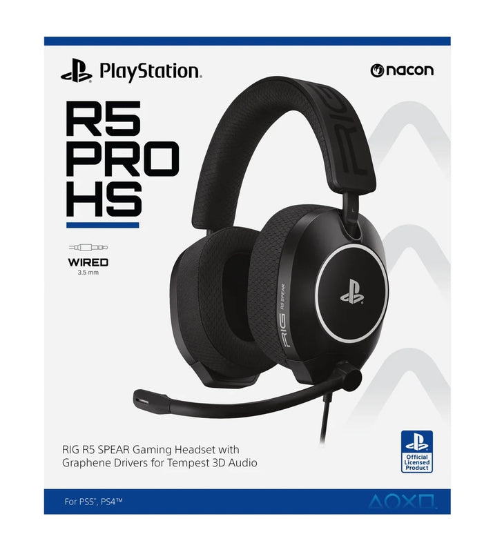 Nacon - Casque de jeu filaire de compétition RIG R5 SPEAR PRO HS pour PS5 et PS4