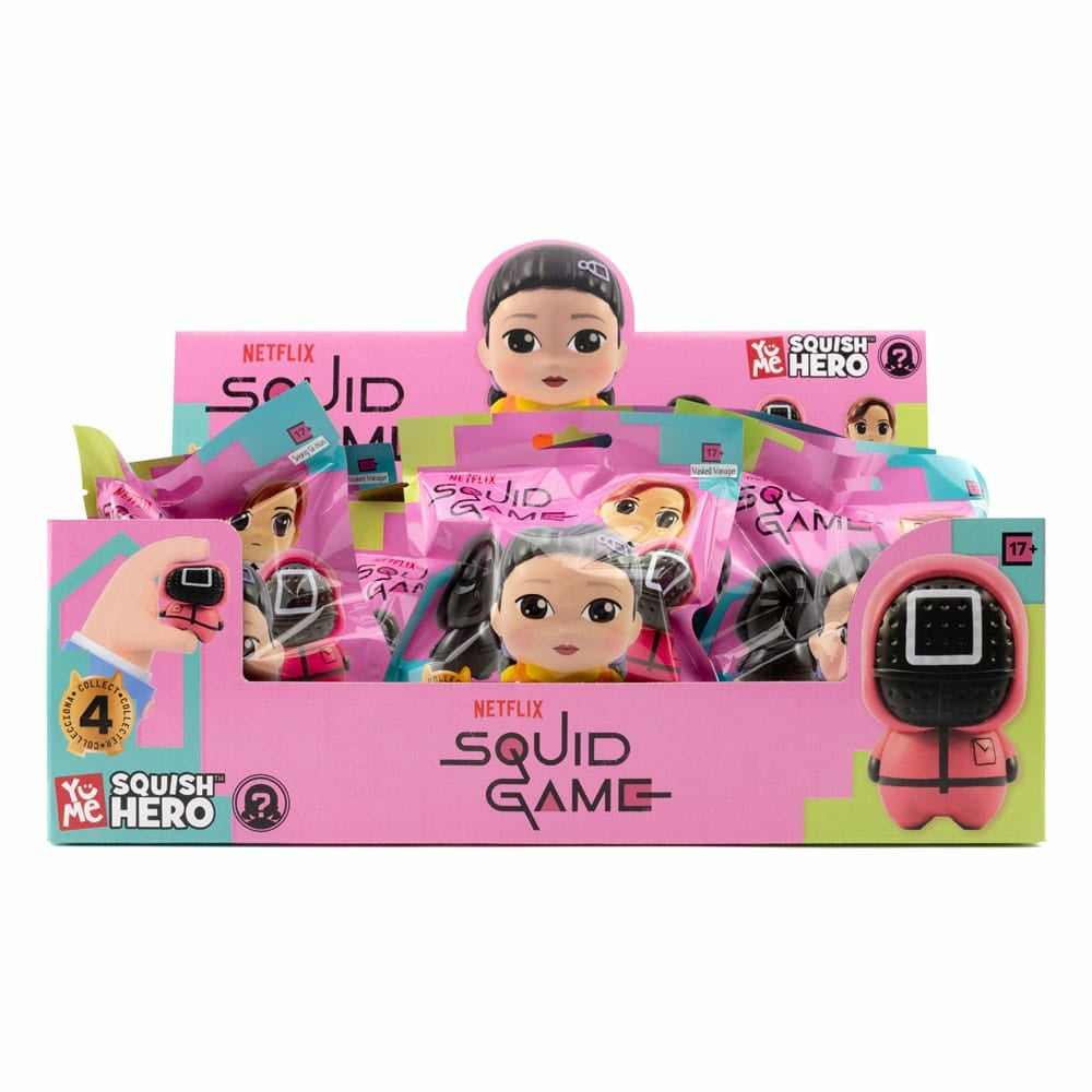 YuMe Squish Hero Blind Box - Display de figurines anti-stress Squid Game (12 unités)