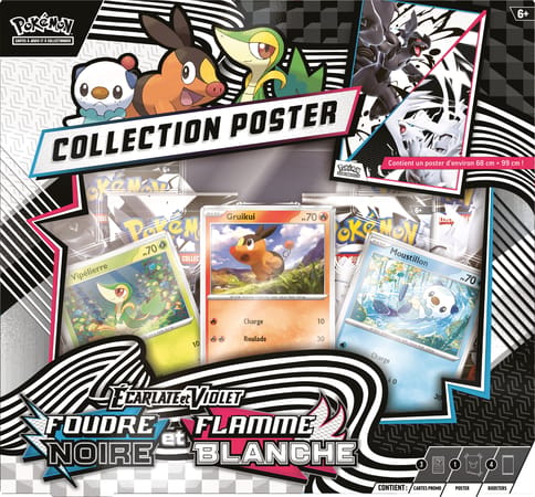 Pokémon JCC : Collection poster Unys Écarlate et Violet - EV 10.5 Foudre Noire et Flamme Blanche