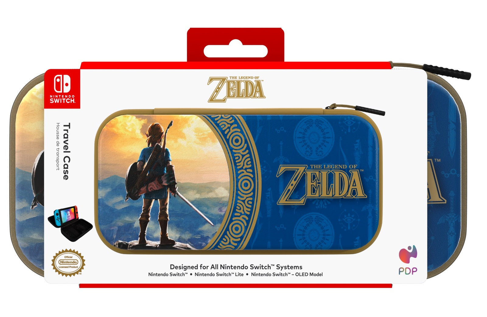 PDP - Étui de voyage Hyrule Blue pour Nintendo Switch, Switch Lite et Switch OLED