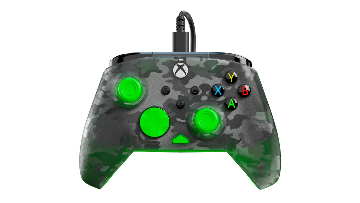 Turtle Beach - Manette de jeu filaire Rematch Core Ghost Camo Noire et Verte pour Xbox Series X|S, Xbox One et Windows 10/11