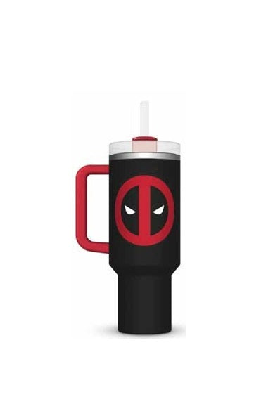 Marvel - Mug de voyage en acier inoxydable "Deadpool Logo" 1.2L - flash vidéo