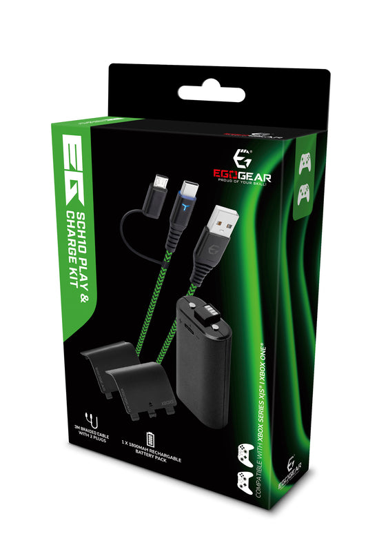 EgoGear - Play & Charge Kit SCH10 pour Xbox Series X|S et Xbox One