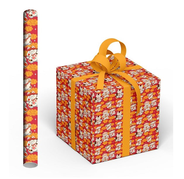 Papier cadeau "Lucky Cat" 70cm x 200cm