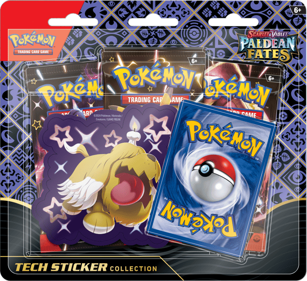 Pokémon TCG - Scarlet & Violet - Paldean Fates Tech Sticker Collection (Fidough, Maschiff or Greavard - 1x random blister) - flash vidéo