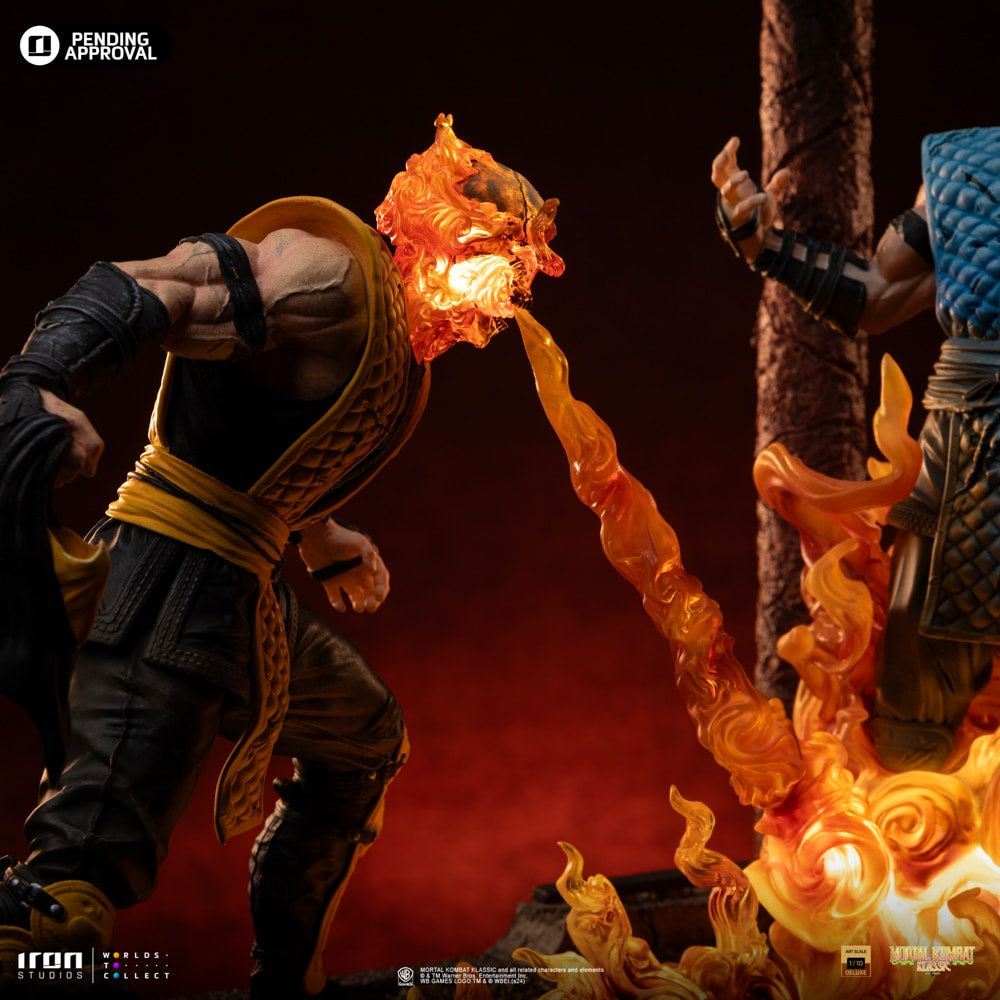 Iron Studios - Deluxe Art Scale 1/10 - Mortal Kombat - Fatality Scorpion vs Sub-Zero Statue 27cm - flash vidéo